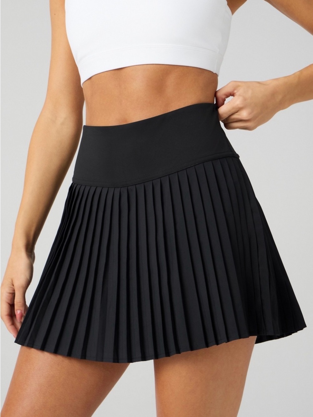 Fabletics Black Pleated Active Mini Skirt